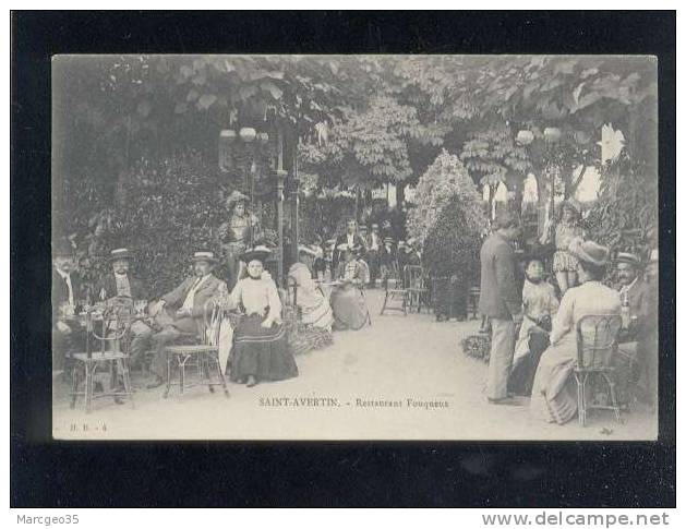 Saint Avertin Restaurant Fouqueux édit.H.B. N°4 Très Animée Belle Carte - Saint-Avertin