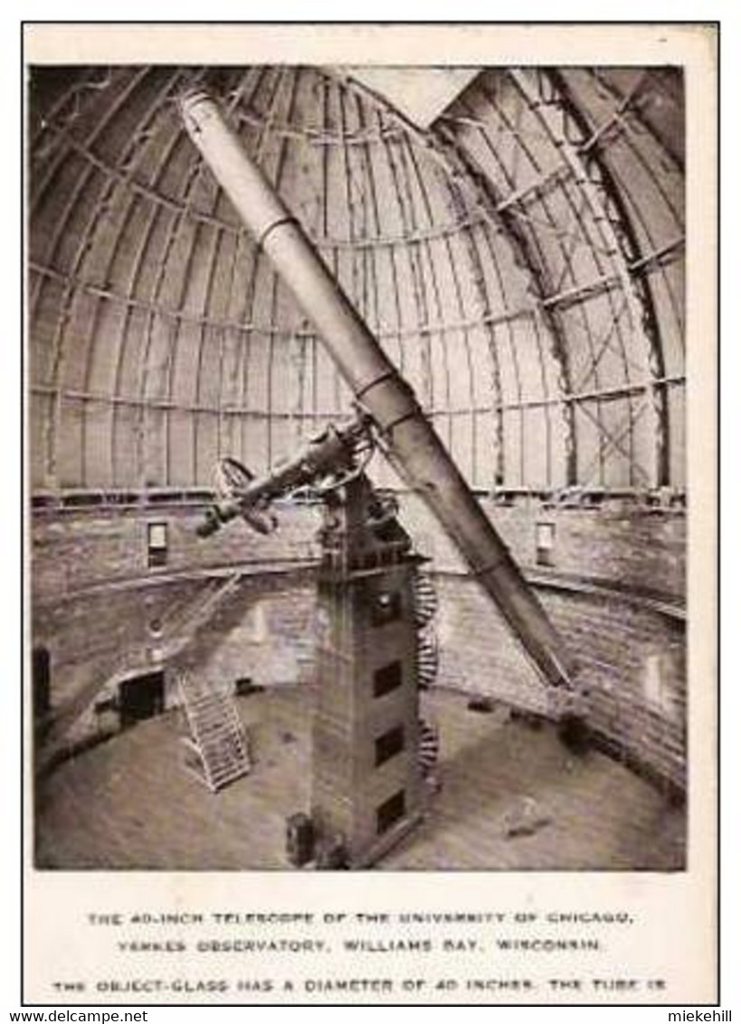 USA-ASTRONOMIE-TELESCOPE DE L'UNIVERSITE DE CHICAGO-OPTIQUE-observatoire-conquête Spatiale,optique - Sterrenkunde