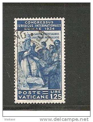 Vat Mi.Nr.50//   - VATICAN - Juristen-Kongress 1934 O - Usados