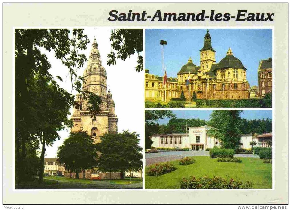 CPSM.  SAINT AMAND LES EAUX. LA TOUR DE L'ANCIENNE ABBAYE. LE PRIEURE. CASINO. DATEE 1993. - Saint Amand Les Eaux