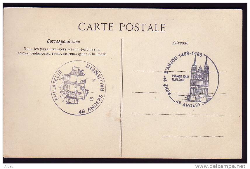 Carte-Maximum France N°Yvert 4326 (ANGERS- Roi René) Obl Sp Ill 1er Jour Sur Belle Carte Ancienne   RRR - 2000-2009