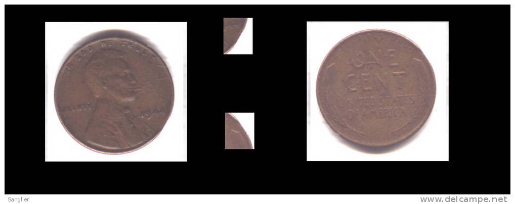 1 CENT 1944 - FLAN INCOMPLET - 1909-1958: Lincoln, Wheat Ears Reverse