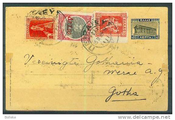 Grèce - Entier Postal De 1933 + 3 Timbres  -  Entier Aminci - Covers & Documents