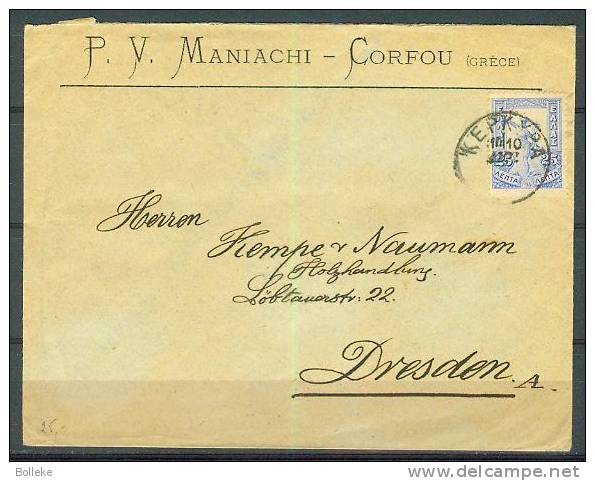 Mercure - Grèce  -  Lettre De 1905  -   Expédié Vers L´ Allemagne -  Dresden - Covers & Documents