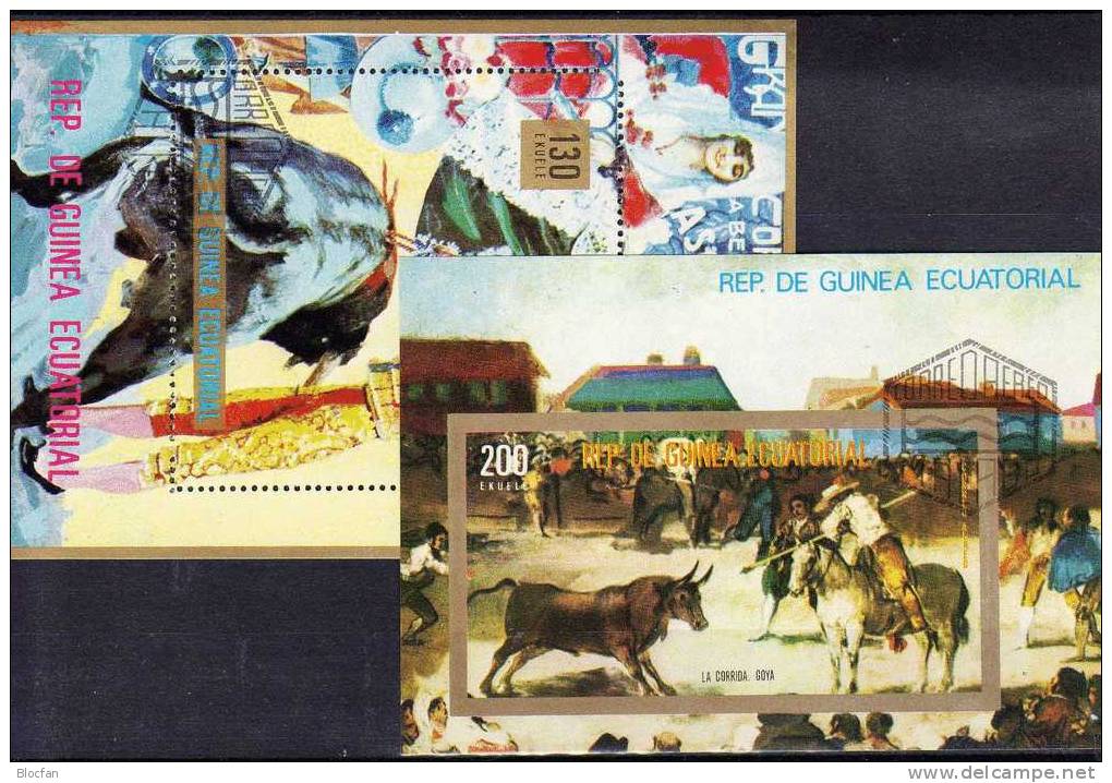 Torero, Pferd Und Stier In Der Arena Guinea Äquatorial Block 170 Plus 171 O 2€ - Vacas