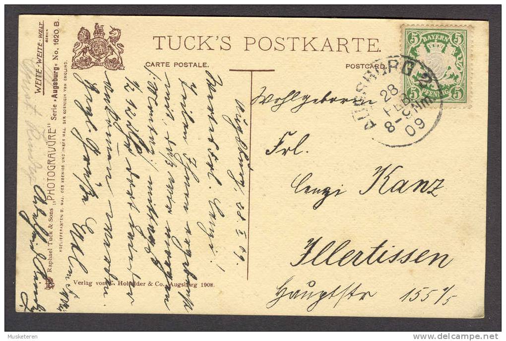 Germany Bayern Augsburg Stadttheater TUCK's Postkarte No. 1620 B Augsburg Cancel 1909 Carte Postale - Augsburg