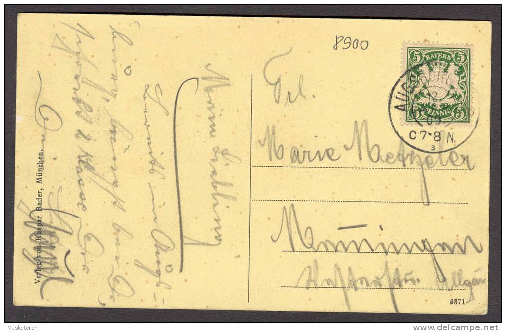 Germany Bayern Gruss Aus Augsburg Augsburg Cancel 1909 Carte Postale - Augsburg