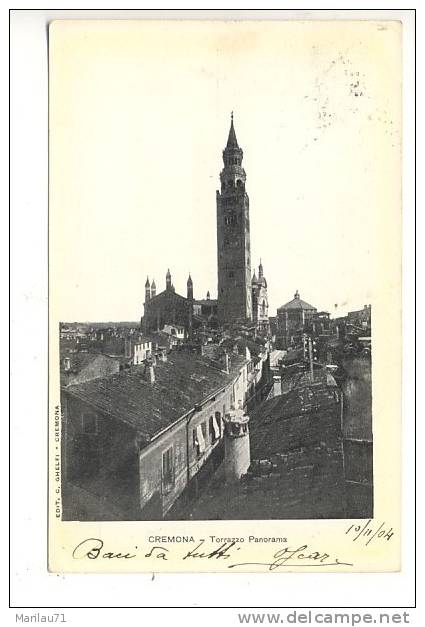 Lombardia CREMONA Torrazzo Panorama 1904 Viaggiata - Cremona