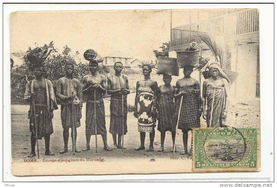 AFR-250  CONGO BELGE : BOMA : Groupe D´ Indigenes Du Mayumbe - Belgian Congo