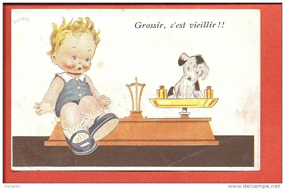 Janser : Grossir C'est Vieillir - Bébé Et Chien Sur Balance   / L17 - Janser