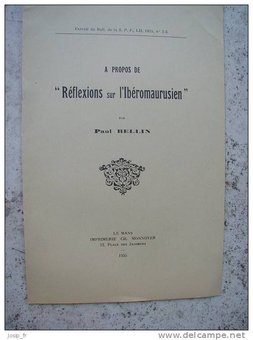 ARCHéO: Réflexions Sur L'IBéROMAURUSIEN(1955) Maghreb - Archéologie