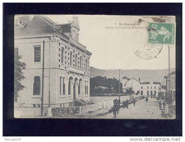 Saint Marcellin Avenue De La Gare & La Caisse D'épargne édit.jondon Animée Belle Carte - Saint-Marcellin