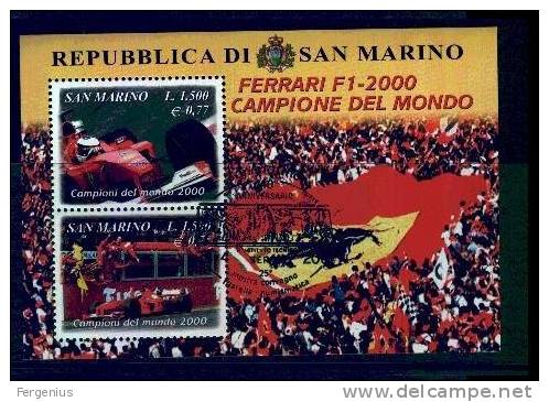 San Marino-2001-Ferrari-Unif.BF.71-Usato - Blocks & Kleinbögen