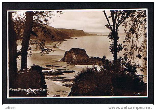 Early Real Photo Postcard North Shore & Goscar Rock Tenby Pembrokeshire Wales - Ref 432 - Pembrokeshire