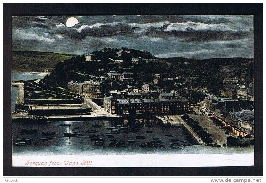 Early Postcard Night View - Torquay From Vane Hill Devon - Ref 432 - Torquay