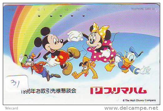 Telefonkarte Japan Télécarte DISNEY (31) Japon  Phonecard Japan * Mickey Mouse - Disney
