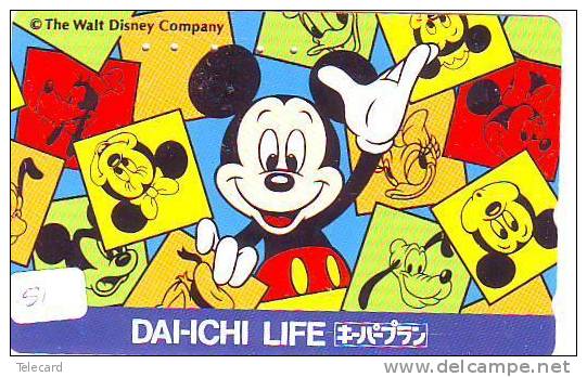 Telefonkarte Japan Télécarte DISNEY (51) Japon  Phonecard Japan * Mickey Mouse - Disney