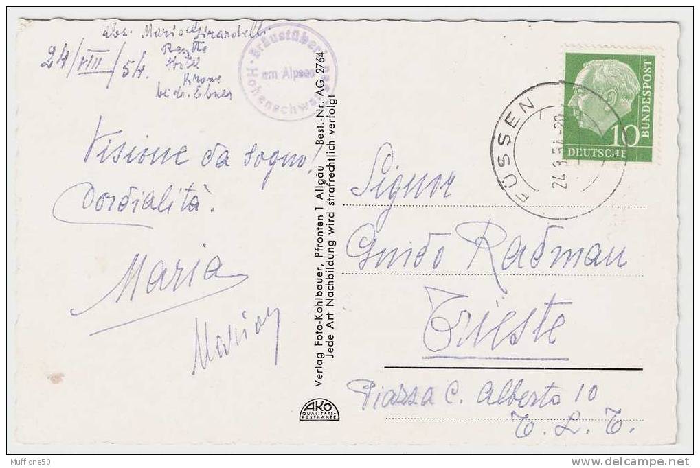 Germania 1954. Cartolina Di  FUSSEN - Castello. - Füssen