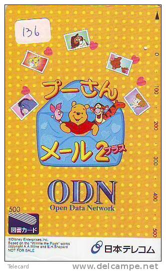 DISNEY Prepaidcard Japan (136) WINNIE THE POOH * CINEMA * FILM Prepaid Karte Japan * Carte Prepayee Japon * Mickey Mouse - Disney