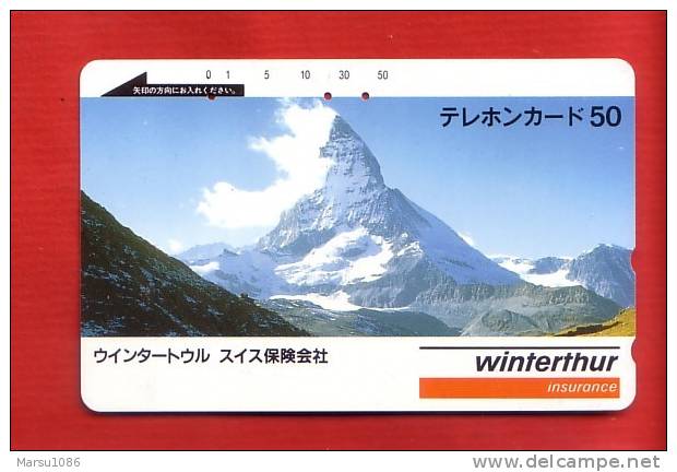 Japan Japon  Telefonkarte Télécarte Phonecard Telefoonkaart  -  Alpen Berge Alps Winterthur Insurance Versicherung - Montagnes