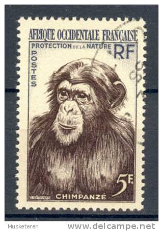 Afrique Occidentale Francaise A.O.F. 1955 Mi. 71 Schimpanse Chimpanzee - Used Stamps