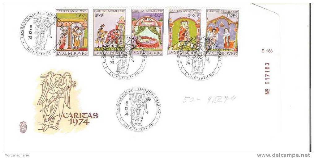 LUXEMBOURG, 1974 CINQUENTENAIRE  CARITAS ECHTERNACH CODEX AUREUS - Cartoline Commemorative