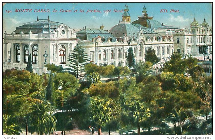 MONTE CARLO - Le Casino Et Les Jardins, Côté Nord (ND. Phot, N° 140) - Autres & Non Classés