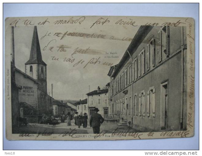 VINCEY RUE EGLISE MAIRIE ET ECOLES - Vincey