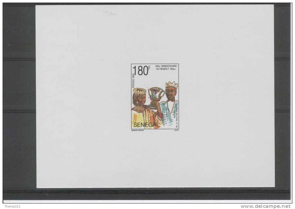 Basket-Ball, 4 EDL, 100e Anniversaire Du (SENEGAL 1992, Yvert 947-950** -  4  Proofs, MNH )TTB - Senegal (1960-...)