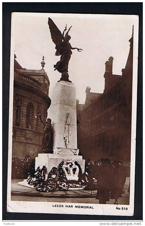 1926 Real Photo Postcard Leeds War Memorial "British Industries Fair" Slogan - Ref 433 - Leeds