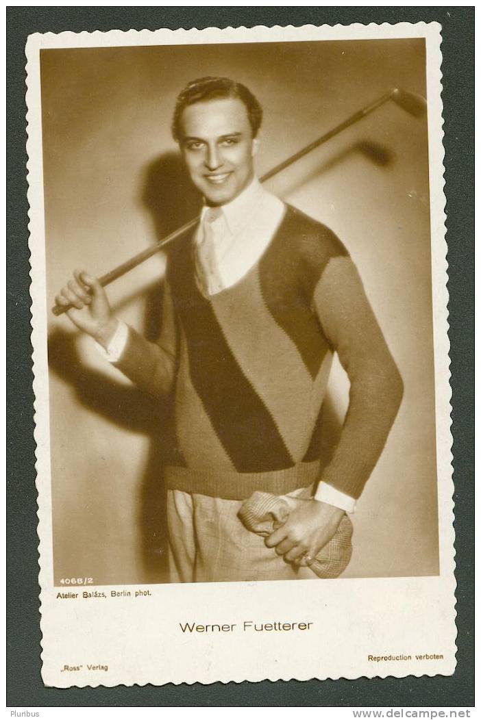 MOVIE STAR WERNER FUETTERER, GOLF, OLD ROSS POSTCARD - Golf