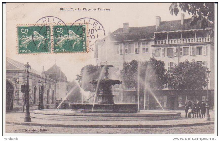 AIN.BELLEY.LA PLACE DES TERREAUX Cp Plie Coin Haut Gauche - Belley