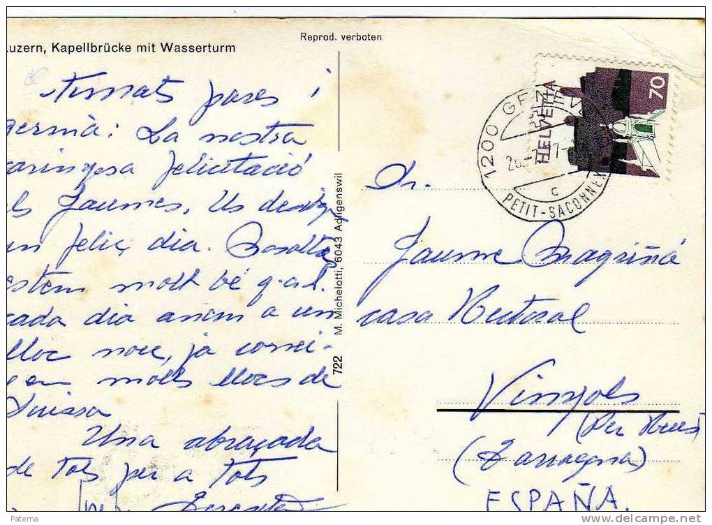 Postal GENEVE, ( Suiza) 1977, Post Card, - Brieven En Documenten