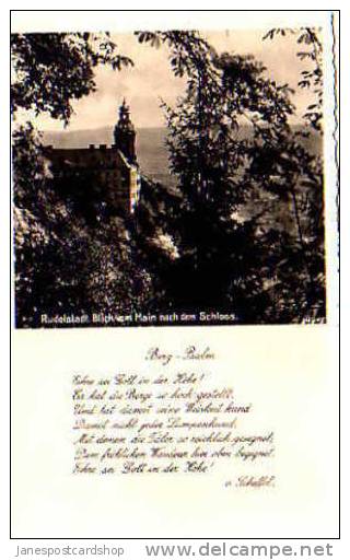 RUDOLSTADT Blick Von Hain Nach Dem Schloss Mit Poesie - Echte Photo - Thuringen - DEUTSCHLAND - Rudolstadt