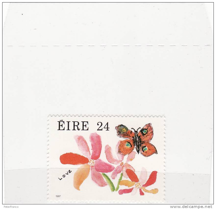 1987 - Irlanda - Messaggi D´amore - Fiori E Farfalle - Unused Stamps