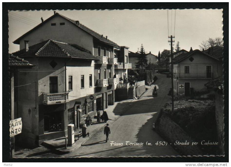 1044-FIANO TORINESE(TORINO)-STRADA PER CAFASSE-ANIMATA-1956-FG - Altri & Non Classificati