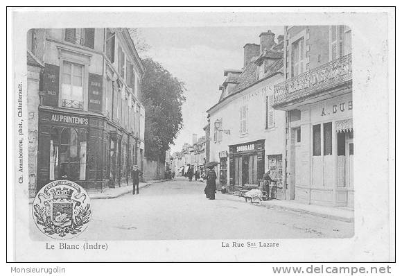 36 )) LE BLANC, La Rue Saint Lazare, ANIMEE, Ch Arambourou édit - Le Blanc