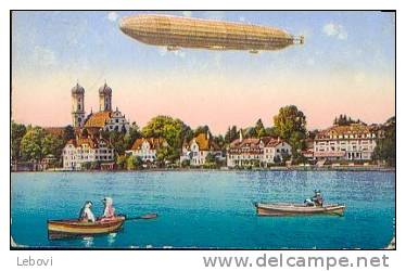 "Zeppelinsches Luftschoiff über FRIEDRISCHAFEN" - Ed. E.A. Schwarz, Friedrichhafen (1913) - Friedrichshafen