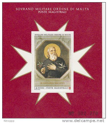 SMOM-1993 BF 39 Beato Gherardo Mecatti Souvenir Sheet  MNH - Malte (Ordre De)