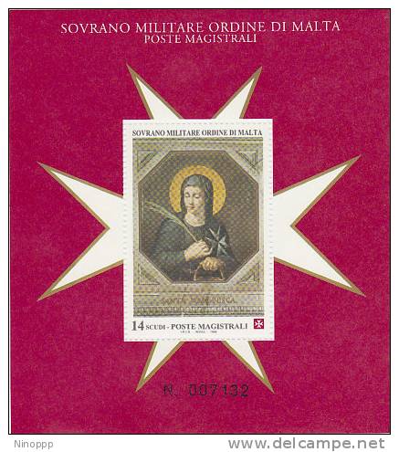 SMOM-1996 BF 47 Santa Ubaldesca Taccini Souvenir Sheet MNH - Malte (Ordre De)