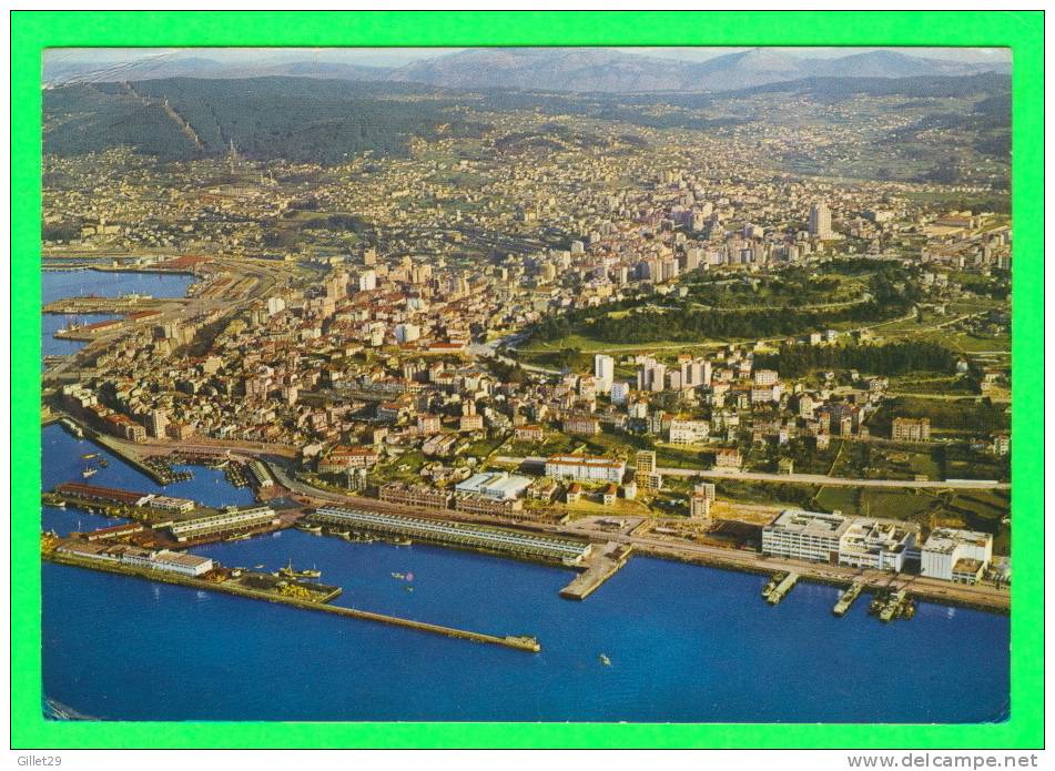 VIGO, ESPAGNE - VUE AÉRIENNE DE LA VILLE - CIRCULÉE EN 1965 SANS TIMBRE - - Pontevedra