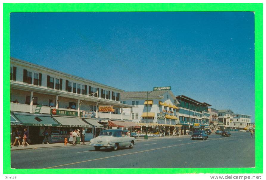 HAMPTON BEACH, NH - BUSINESS SECTION & OCEAN FRONT HOTELS - ANIMATED WITH OLD CARS - - Other & Unclassified