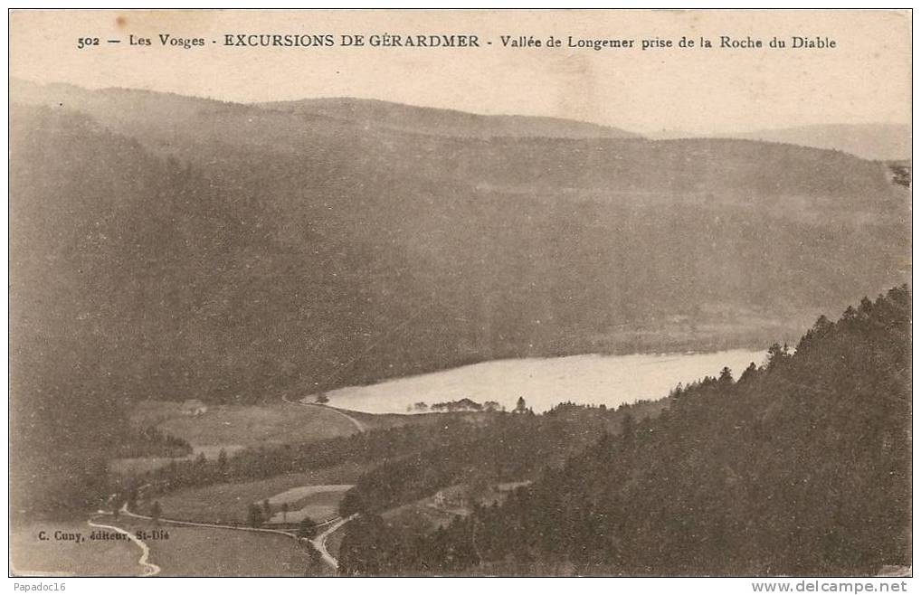 88 - Les Vosges - Excursions De Gérardmer - Vallée De Longemer Prise De La Roche Du Diable - éd. C. Cuny N° 502 - Xonrupt Longemer