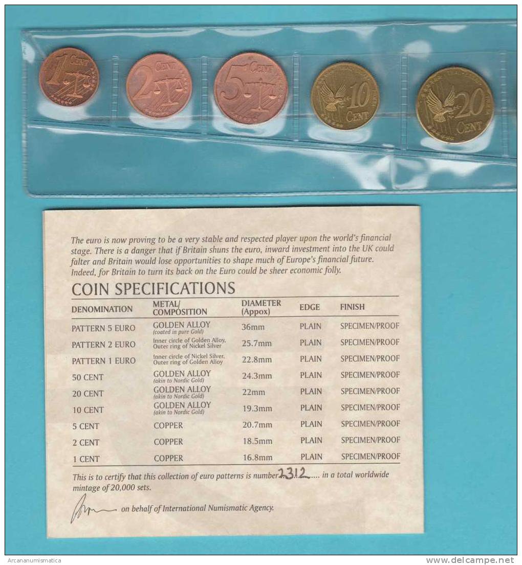 GRAN BRETAÑA 2002. PRUEBAS EURO 9 MONEDAS/COINS  SC/UNC (con Certificado)  DL-7157 - Pruebas Privadas