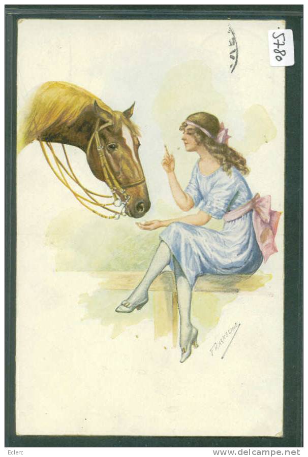 CHEVAL ET FEMME - PAR F. KASKELINE  - TB - Kaskeline