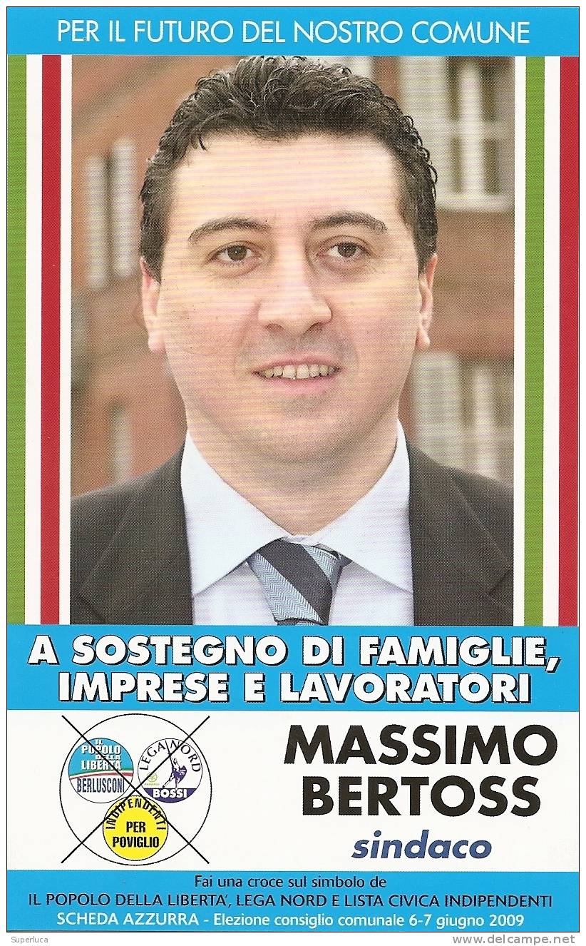 Elezioni 2009 Poviglio (re) Cartolina Candidato Elezioni A Sjndaco - Partis Politiques & élections