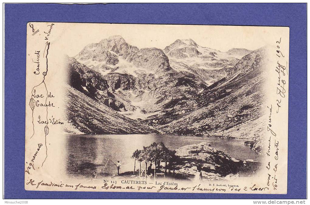 A311)   CAUTERETS  Lac D Estom Pecheur 1902  (1 PETITE CORNURE SINON TTB  état ) - Cauterets