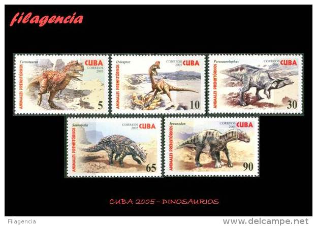 AMERICA. CUBA MINT. 2005 FAUNA PREHISTÓRICA. DINOSAURIOS - Neufs