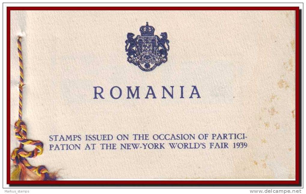 Romania 1939 -  New York World's Fair Philatelic Booklet - Autres & Non Classés