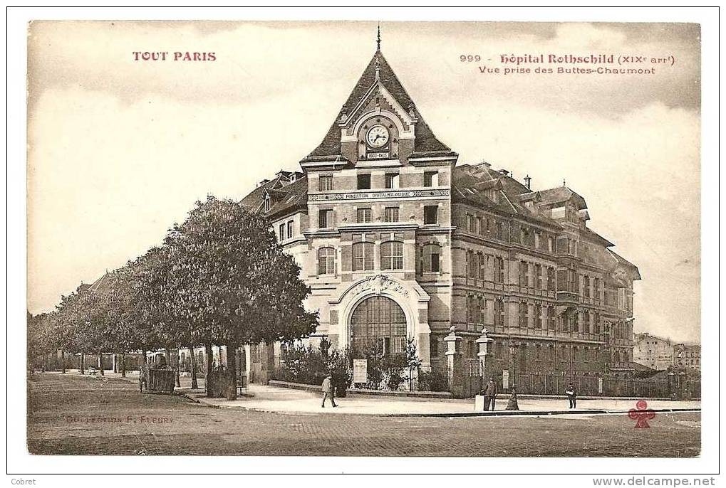 PARIS - Hopital Rothschild, Vue Prise Des Buttes-Caumont - Arrondissement: 19